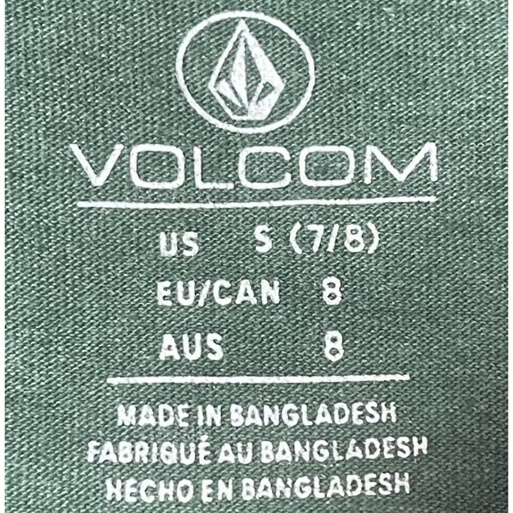 Volcom Girls Small 7/8 Green Long Sleeve Shirt Palm Tree Logo NWT Casual - Picture 2 of 9